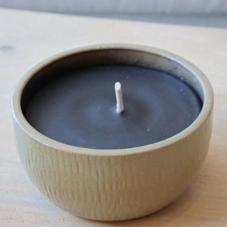 Dekocandle Bougie Pot Vert : D18H10CM
