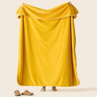Plaid ultra-doux 150X250CM Jaune Mimosa