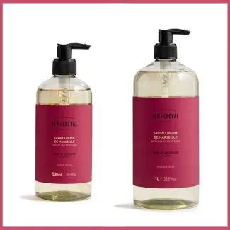 Image accueil produit représentant deux bouteilles de savon liquide parfum Feuilles de Figuier